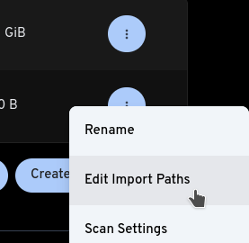 Edit Import Paths menu option